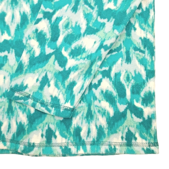 NEW Eddie Baurer Women's 1/4 Zip Pullover Teal/Aqua/White Polar Fleece - Picture 4 of 13